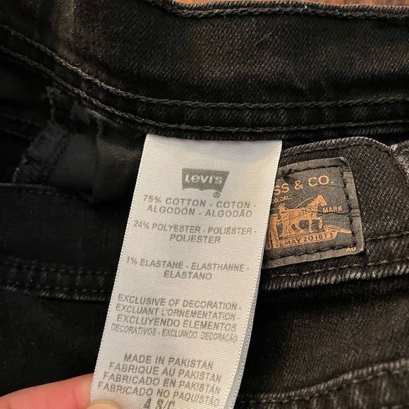 Levi’s 505 Straight Black Label Black Denim Mid Waist Jean - Picture 9 of 12